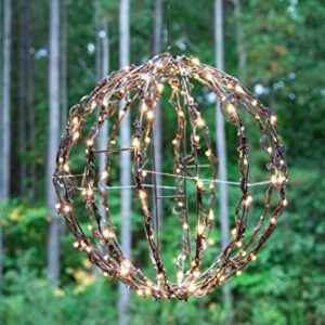 Elf Logic - 16" Outdoor LED Light Ball Hanging Tree Globe Light - Outdoor Holiday Light Ball Decor (16" Ball Plug in)