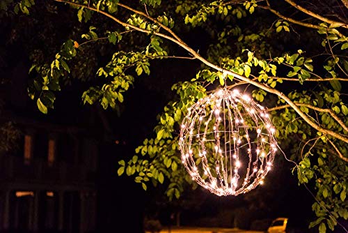 Elf Logic - 16" Outdoor LED Light Ball Hanging Tree Globe Light - Outdoor Holiday Light Ball Decor (16" Ball Plug in)