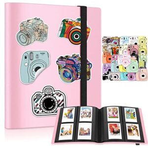 ablus 160 pockets mini photo album for fujifilm instax mini camera, polaroid snap, z2300, socialmatic instant cameras & zip instant printer (pink)