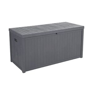 yanvcxrf 113gal 430l outdoor garden plastic storage deck box chest tools cushions toys lockable seat waterproof