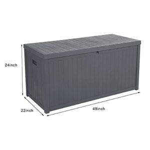 YANVCXRF 113gal 430L Outdoor Garden Plastic Storage Deck Box Chest Tools Cushions Toys Lockable Seat Waterproof