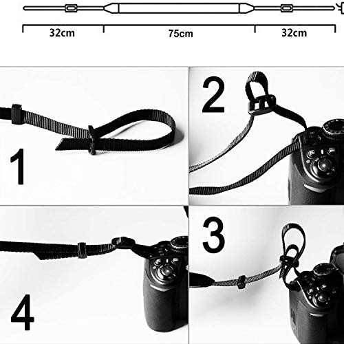 WANBY Camera Strap Black Canvas Neck Shoulder Strap with Quick Release Buckles for DSLR SLR