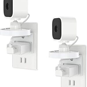 VOMENC 2 Pack Blink Mini Outlet Wall Mount, 360 Degree Swivel AC Outlet Wall Plug Mount Stand Holder Bracket - No Messy Wires or Wall Damage