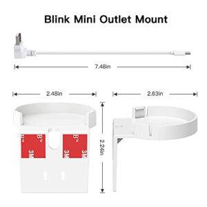 VOMENC 2 Pack Blink Mini Outlet Wall Mount, 360 Degree Swivel AC Outlet Wall Plug Mount Stand Holder Bracket - No Messy Wires or Wall Damage