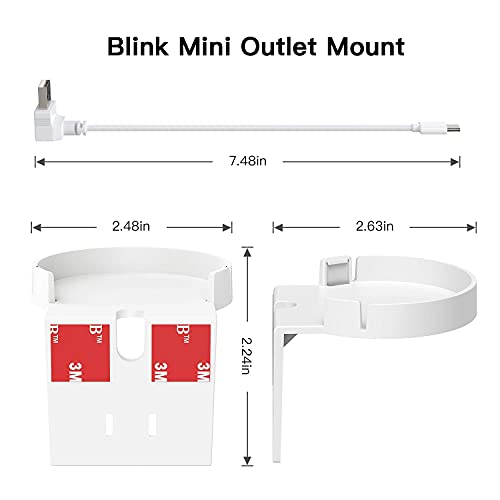 VOMENC 2 Pack Blink Mini Outlet Wall Mount, 360 Degree Swivel AC Outlet Wall Plug Mount Stand Holder Bracket - No Messy Wires or Wall Damage