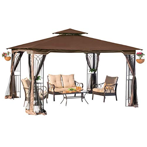 Brown Replacement Gazebo Canopy for 10 x 12 Regency II Patio Gazebo; Easily Update Your Gazebo