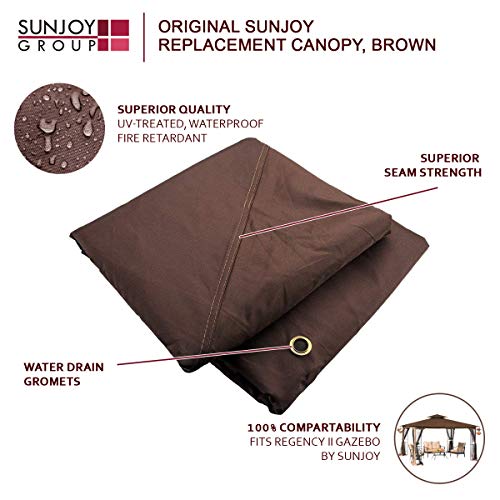 Brown Replacement Gazebo Canopy for 10 x 12 Regency II Patio Gazebo; Easily Update Your Gazebo