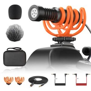 camera microphone, shotgun microphone professional super cardioid video microphone with 10ft extension cable, perfect for iphone, android smartphones, canon eos, nikon dslr cameras and camcorders