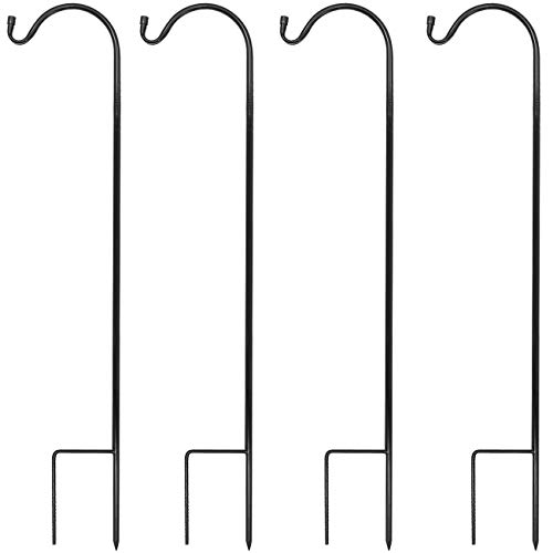 Sorbus® Shepherd's Hooks - Set of 4 Extendable Garden Planter Stakes for Bird Feeders, Outdoor Décor, Plants, Lights, Lanterns, Flower Baskets, and More! Heavy Duty - Up to 6.5 Lbs. (4 Pack)