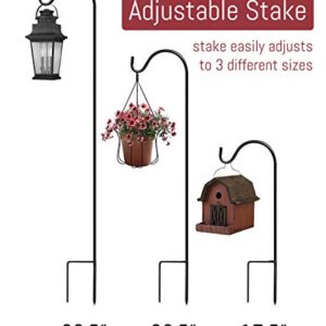 Sorbus® Shepherd's Hooks - Set of 4 Extendable Garden Planter Stakes for Bird Feeders, Outdoor Décor, Plants, Lights, Lanterns, Flower Baskets, and More! Heavy Duty - Up to 6.5 Lbs. (4 Pack)