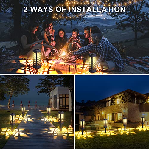 WdtPro Solar Pathway Lights, 8 Pack Solar Lights Outdoor Decorative Super Bright Warm White & Bigger Solar Panel, Auto On/Off Garden Lights Waterproof Solar Landscape Lighting for Yard Patio Walkway