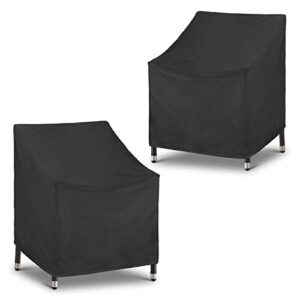 SunPatio Outdoor Chair Covers 2 Pack, Waterproof Patio Deep Seated Lounge Chair Covers, Durable FadeStop Patio Furniture Covers with Air Vent and Drawstring for All Weather, 27" W x 34" D x 32" H
