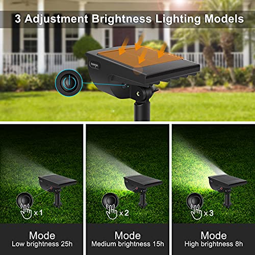 Innosinpo 4 Pack Solar Spot Lights Outdoor, 30 LEDs Solar Landscape Spotlights IP67 Waterproof Landscaping Light with 3 Bright Modes Adjustable Solar Landscape Lights for Garden Yard-Cold White