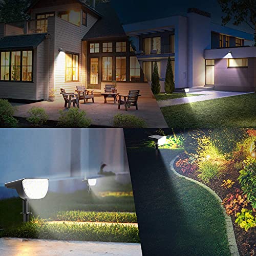 Innosinpo 4 Pack Solar Spot Lights Outdoor, 30 LEDs Solar Landscape Spotlights IP67 Waterproof Landscaping Light with 3 Bright Modes Adjustable Solar Landscape Lights for Garden Yard-Cold White