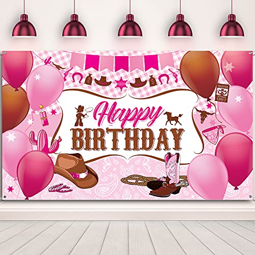 Western Cowgirl Birthday Party Decorations, Wild West Cowgirl Theme Birthday Party Supplies Cowgirl Birthday Party Banner Backdrop Wild West Cowboy Photo Booth Photography Background for Girl