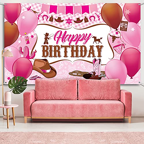 Western Cowgirl Birthday Party Decorations, Wild West Cowgirl Theme Birthday Party Supplies Cowgirl Birthday Party Banner Backdrop Wild West Cowboy Photo Booth Photography Background for Girl