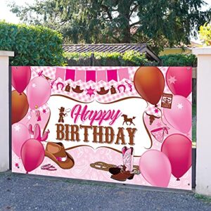 Western Cowgirl Birthday Party Decorations, Wild West Cowgirl Theme Birthday Party Supplies Cowgirl Birthday Party Banner Backdrop Wild West Cowboy Photo Booth Photography Background for Girl