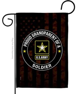 us military army proud grandparent soldier armed forces double-sided lawn decoration gift house garden yard banner united state american military veteran, 12″ x 18.5 made in usa