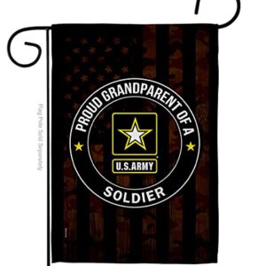 US MILITARY Army Proud Grandparent Soldier Armed Forces Double-Sided Lawn Decoration Gift House Garden Yard Banner United State American Military Veteran, 12" x 18.5 Made in USA