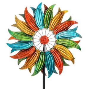 aboxoo 360 wind spinner,extra large wind spinners 22.8in outdoor clearance metal kinetic spinners with strong wind resistance,garden windmill for yard and garden lawn
