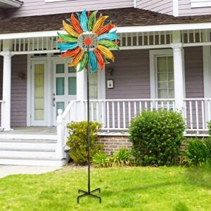 aboxoo 360 Wind Spinner,Extra Large Wind Spinners 22.8in Outdoor Clearance Metal Kinetic Spinners with Strong Wind Resistance,Garden Windmill for Yard and Garden Lawn