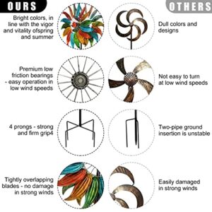 aboxoo 360 Wind Spinner,Extra Large Wind Spinners 22.8in Outdoor Clearance Metal Kinetic Spinners with Strong Wind Resistance,Garden Windmill for Yard and Garden Lawn