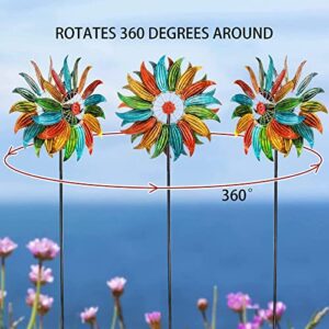 aboxoo 360 Wind Spinner,Extra Large Wind Spinners 22.8in Outdoor Clearance Metal Kinetic Spinners with Strong Wind Resistance,Garden Windmill for Yard and Garden Lawn