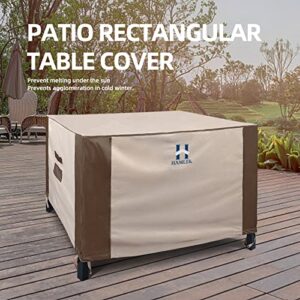 HAMLER Patio Furniture Covers, Rectangular Patio Heavy Duty Table Cover, 420D Tough Oxford Cloth Waterproof Outdoor Dining Table & Chairs General Purpose Furniture Cover 102" L x 102" W x 27.5" H