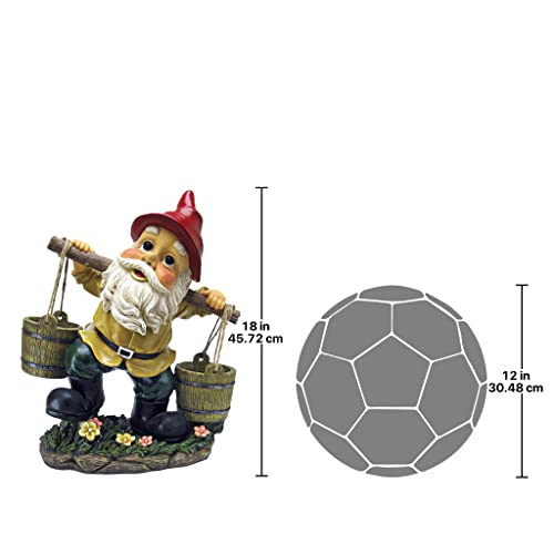 Garden Gnome Statue - Barney Two Buckets Garden Gnome - Lawn Gnome