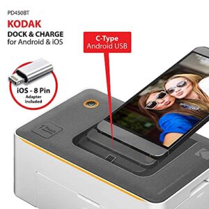 Kodak Dock Premium 4x6” Portable Instant Photo Printer (2022 Edition) Bundled with 50 Sheets | Full Color Photos, 4Pass & Lamination Process | Compatible with iOS, Android, and Bluetooth Devices