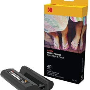 Kodak Dock Premium 4x6” Portable Instant Photo Printer (2022 Edition) Bundled with 50 Sheets | Full Color Photos, 4Pass & Lamination Process | Compatible with iOS, Android, and Bluetooth Devices