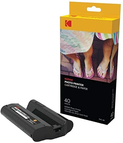 Kodak Dock Premium 4x6” Portable Instant Photo Printer (2022 Edition) Bundled with 50 Sheets | Full Color Photos, 4Pass & Lamination Process | Compatible with iOS, Android, and Bluetooth Devices