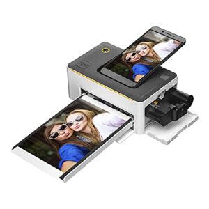 Kodak Dock Premium 4x6” Portable Instant Photo Printer (2022 Edition) Bundled with 50 Sheets | Full Color Photos, 4Pass & Lamination Process | Compatible with iOS, Android, and Bluetooth Devices