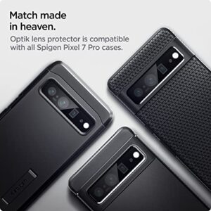 Spigen Camera Lens Screen Protector [GlasTR EZ Fit Optik] Designed for Pixel 7 Pro [Case Friendly] - Black [2 Pack]