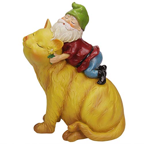 CCOQUS Garden Gnome Cat Statue - Garden Decor Outdoor Patio Lawn Yard Christmas Decoration