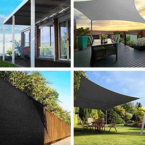 CertBuy Black Shade Cloth 10 x 20 FT, Sunblock Shade Cloth with Grommets, Garden Sun Shade Cloth for Plants, Shade Cloth for Greenhouse, Plants Cover, Patio, Outside, UV Resistant Shading Net