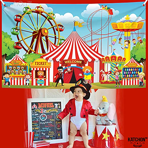 KatchOn, Carnival Backdrop for Carnival Decorations - XtraLarge, 72x44 Inch | Carnival Theme Party Decorations | Carnival Banner, Circus Theme Party Decorations, Circus Decorations | Circus Banner