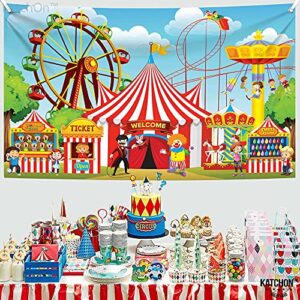 KatchOn, Carnival Backdrop for Carnival Decorations - XtraLarge, 72x44 Inch | Carnival Theme Party Decorations | Carnival Banner, Circus Theme Party Decorations, Circus Decorations | Circus Banner