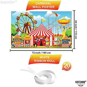 KatchOn, Carnival Backdrop for Carnival Decorations - XtraLarge, 72x44 Inch | Carnival Theme Party Decorations | Carnival Banner, Circus Theme Party Decorations, Circus Decorations | Circus Banner