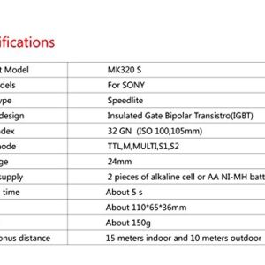 MEIKE MK-320S Mini TTL Speedlite Automatic Flash for Sony MI Hot Shoe DSLR and Mirrorless Cameras A7 A7II NEX6 A6000 A6300 A6500