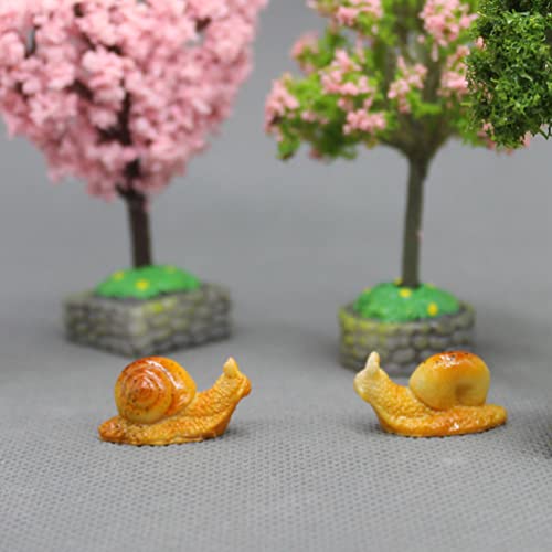 TOYANDONA Miniature Snail Figurines, 5pcs Resin Snail Figures Mini Snails for Miniature Micro Landscape Decor DIY Bonsai Crafts Ornaments