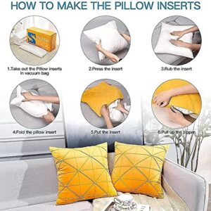 OTOSTAR Premium Outdoor Pillow Inserts 20x20 Inch Set of 4 Waterproof Throw Pillow Inserts Square Garden Patio Pillow Stuffer Form Decorative Outdoor Pillows for Couch Bed Sham Cushion Stuffer (White)