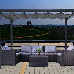 ABCCANOPY Patio Pergola 11x11 - Outdoor Sun Shade Canopy with Retractable Shade for Garden Porch Backyard (Dark Gray)