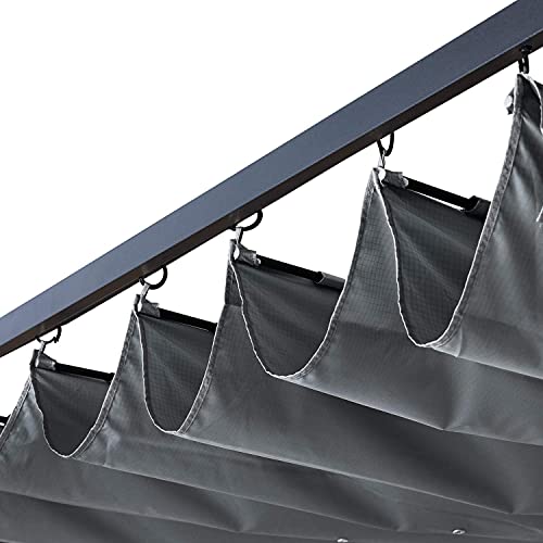 ABCCANOPY Patio Pergola 11x11 - Outdoor Sun Shade Canopy with Retractable Shade for Garden Porch Backyard (Dark Gray)