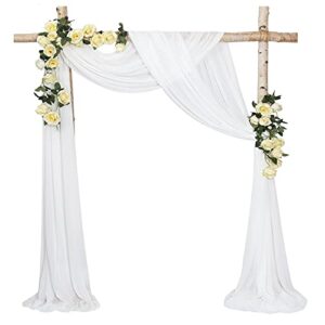 white arch drapes 2 panels 6 yards sheer backdrop curtains for parties ceiling wedding arch reception drapery fabric decor