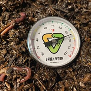 Urban Worm Soil Thermometer - 5-in Stanless Steel Stem - Perfect for Gardening & Worm Bin