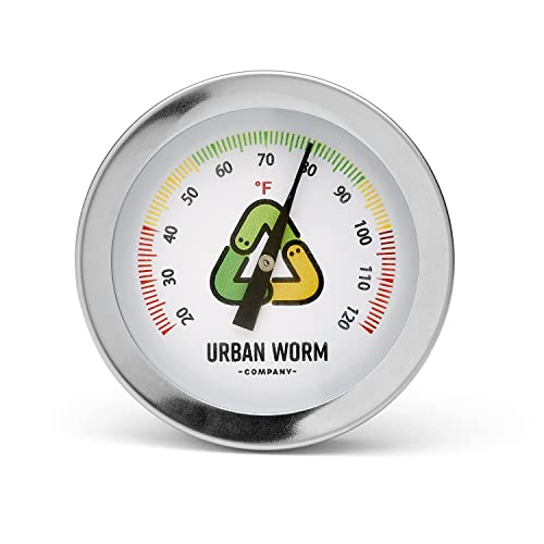 Urban Worm Soil Thermometer - 5-in Stanless Steel Stem - Perfect for Gardening & Worm Bin