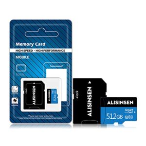 Micro SD Card 512GB with SD Card Adapter for Phone, TF Card for Camera Computer Micro SD Memory Card 512GB for TV,Game Console, Dash Cam