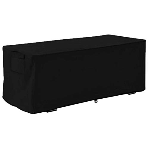 Garden Deck Box Cover 210D Oxford Fabric Cover Waterproof UV Proof Storage Box Protective Cover Outdoor Furniture Cover 123x62x55cm( Black)