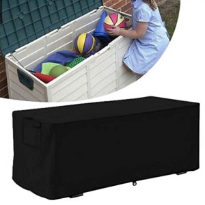 Garden Deck Box Cover 210D Oxford Fabric Cover Waterproof UV Proof Storage Box Protective Cover Outdoor Furniture Cover 123x62x55cm( Black)